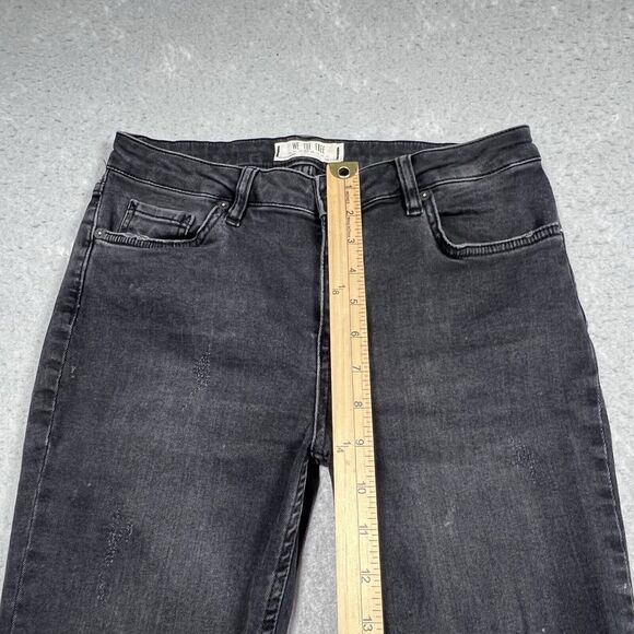 We The Free Womens Size 27 Black Distressed Denim Skinny Ankle Jeans Free People - Picture 7 of 12